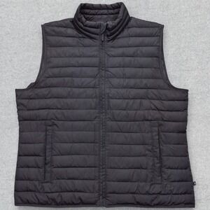Gap Puffer Vest Men's XL Black ColdControl Full Zip Pockets Water-Resistant